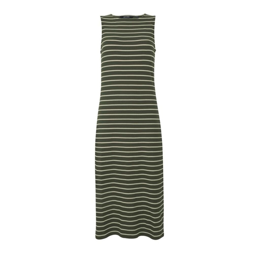 Regatta Womens/Ladies Amorie Contrast Striped Midi Dress / Dark Khaki/Light Vani
